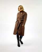 Cocoa Belted Wool Town Coat