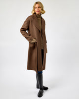 Cocoa Belted Wool Town Coat