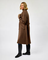 Cocoa Belted Wool Town Coat