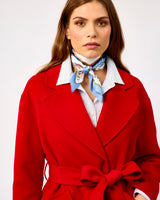 Red Belted Wool Town Coat
