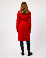 Red Belted Wool Town Coat
