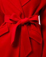 Red Belted Wool Town Coat