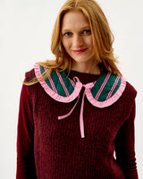 Emerald Blush Stripe Quilted Cotton Collar