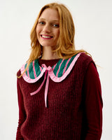 Emerald Blush Stripe Quilted Cotton Collar