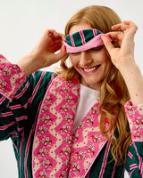 Emerald Blush Stripe Cotton Eye Mask