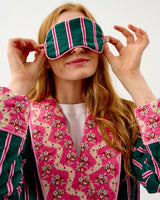 Emerald Blush Stripe Cotton Eye Mask