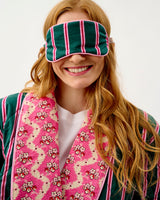 Emerald Blush Stripe Cotton Eye Mask