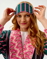 Emerald Blush Stripe Cotton Eye Mask