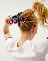 Emerald Blush Stripe Cotton Hair Scrunchie