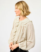 White Dorset Check Ruffle Shirt