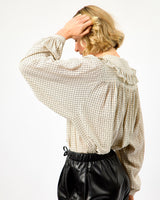 White Dorset Check Ruffle Shirt