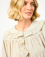 White Dorset Check Ruffle Shirt