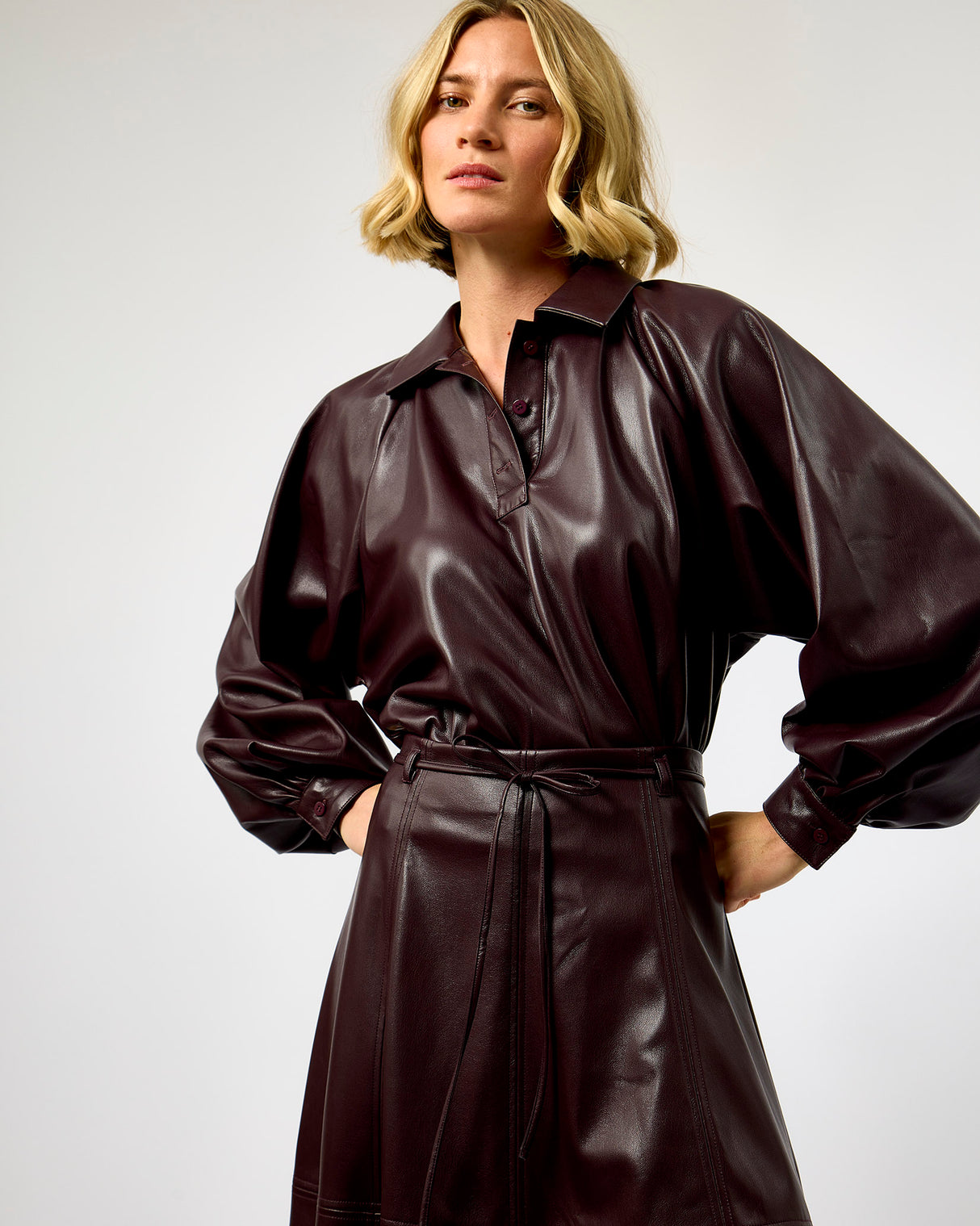 Fig Seorak Faux Leather Shirt