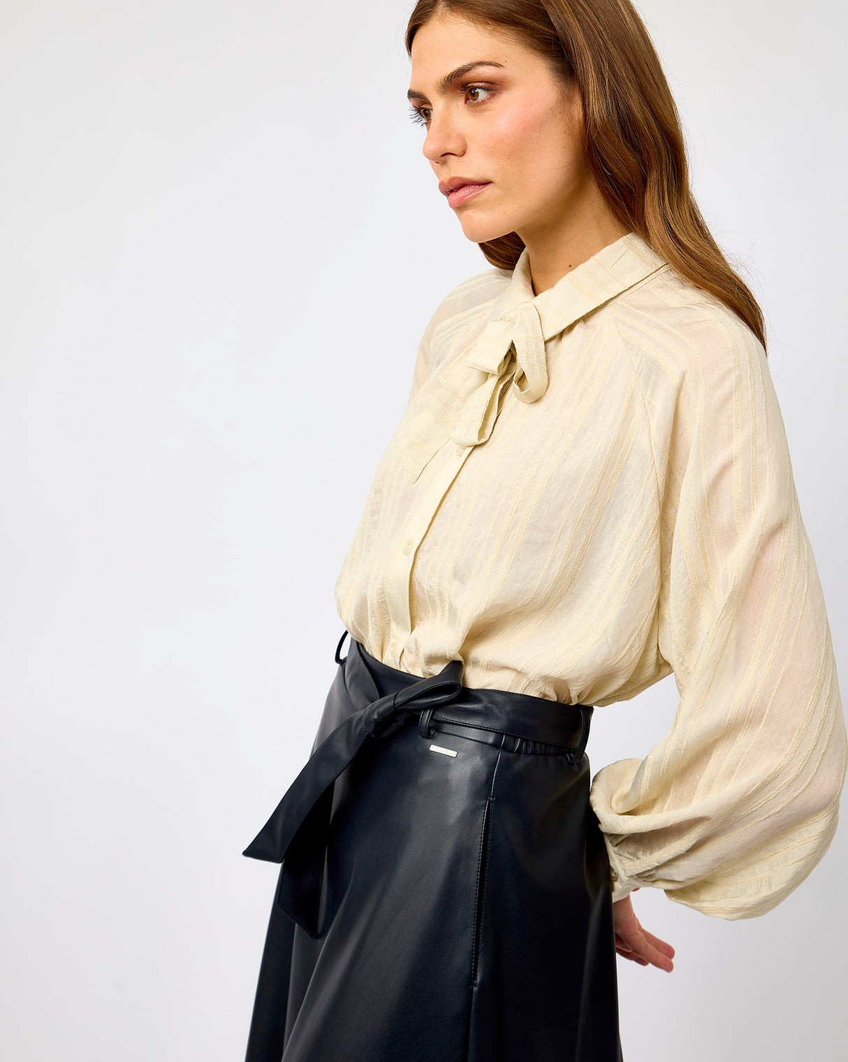 Dark Navy Chelsea Faux Leather Skirt