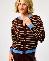 Candied Chestnut Kastro Striped Cardigan & Scarf Set
