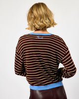 Candied Chestnut Kastro Striped Cardigan & Scarf Set