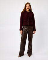 Chocolate Corian Straight Leg Faux Leather Trousers