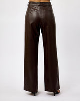 Chocolate Corian Straight Leg Faux Leather Trousers