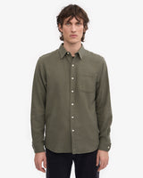 Dusty Olive Classic Cotton Flannel Shirt