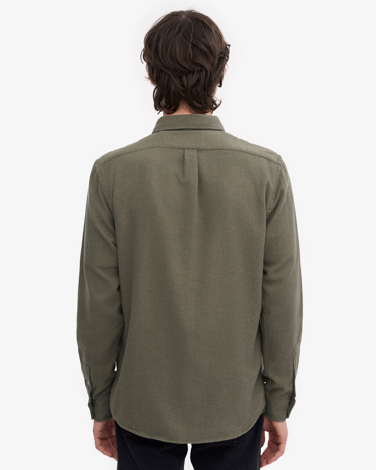Dusty Olive Classic Cotton Flannel Shirt