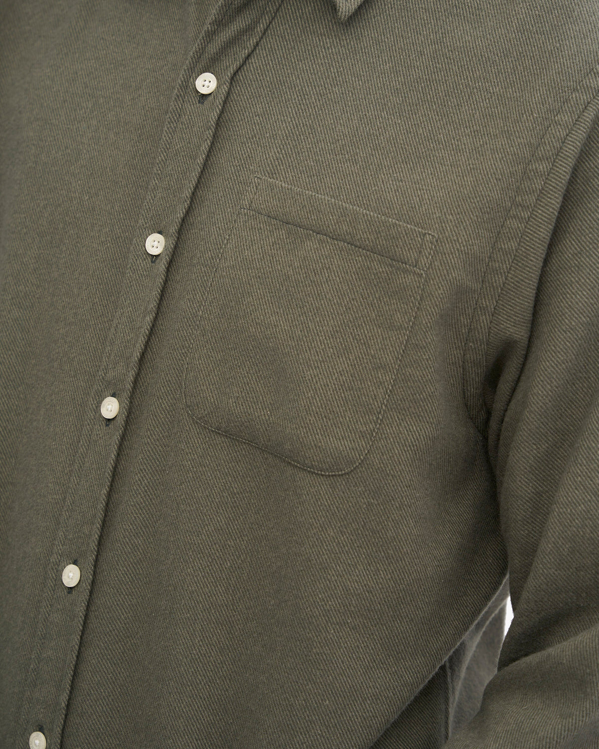 Dusty Olive Classic Cotton Flannel Shirt