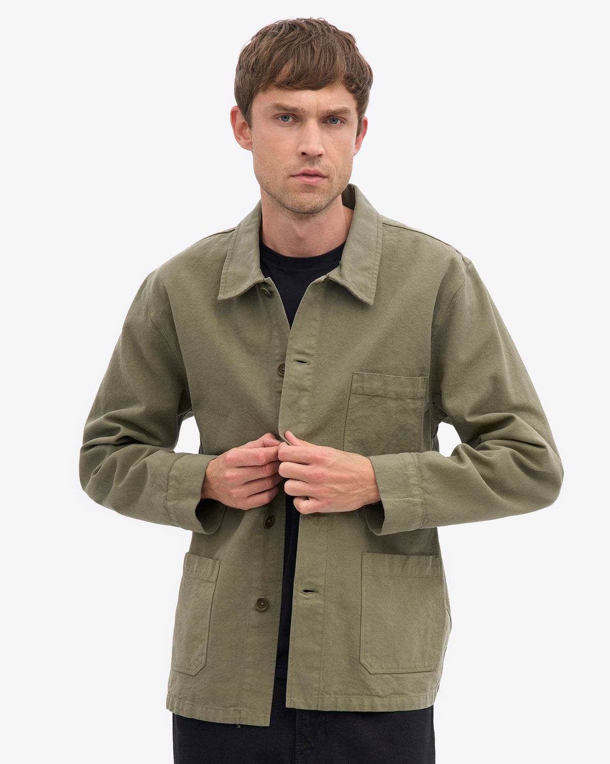 Dusty Olive Cotton Workwear Jacket