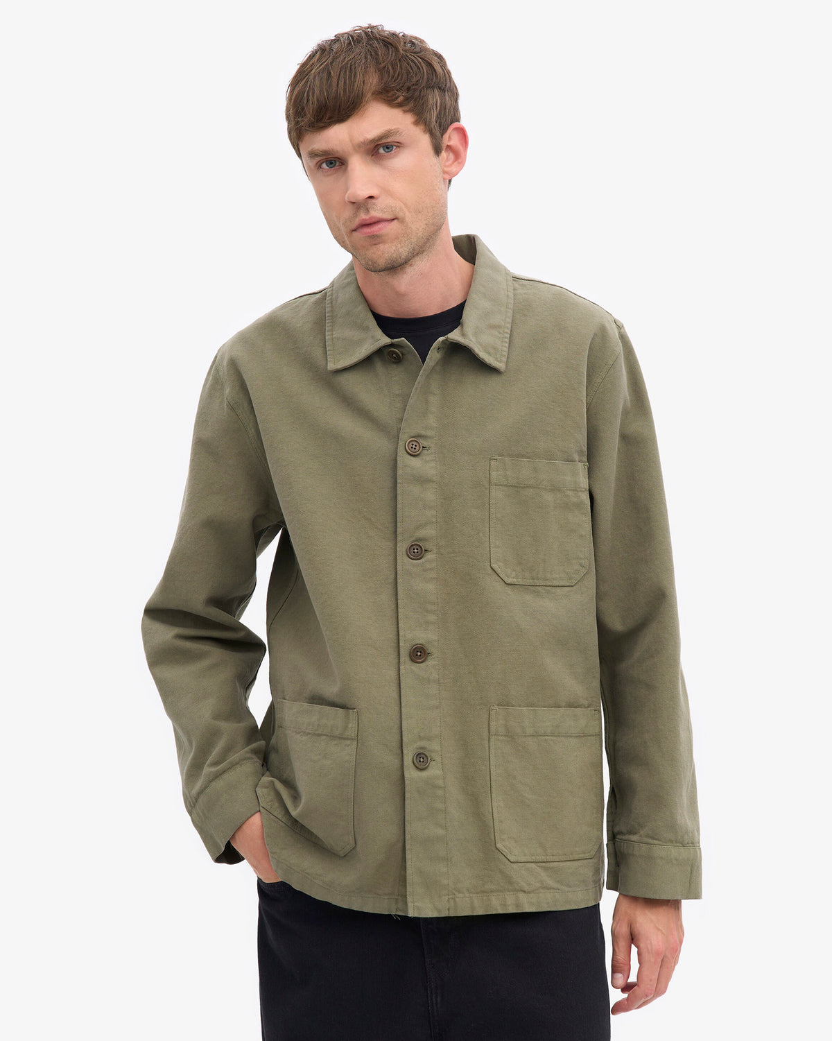 Dusty Olive Cotton Workwear Jacket