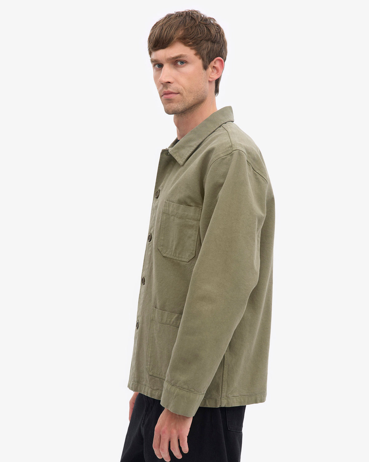 Dusty Olive Cotton Workwear Jacket