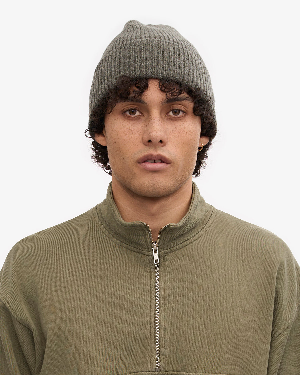 Dusty Olive Merino Beanie