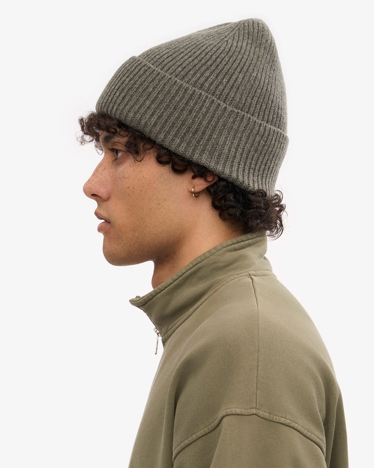 Dusty Olive Merino Beanie