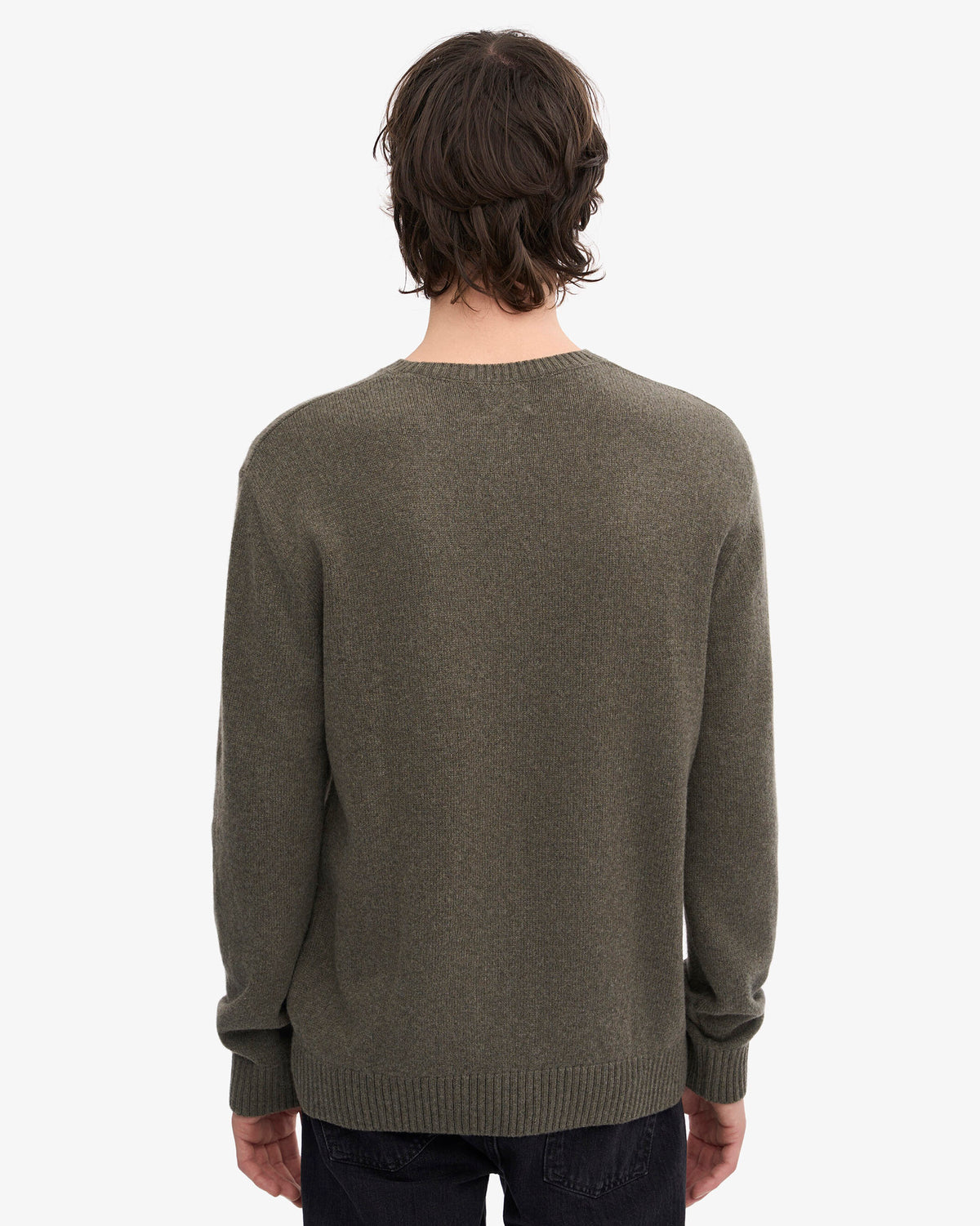 Dusty Olive Classic Merino Crew Neck Jumper