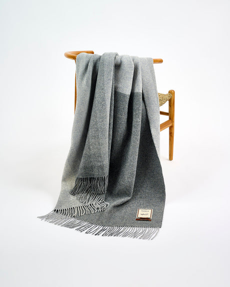 Charcoal Spectrum Double Sided Lambswool Throw