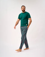 Emerald Blush Stripe Men's Cotton Bottoms