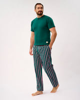 Emerald Blush Stripe Men's Cotton Bottoms