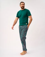 Emerald Blush Stripe Men's Green Cotton T-Shirt