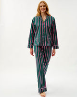 Emerald Blush Stripe Cotton Pyjama Set