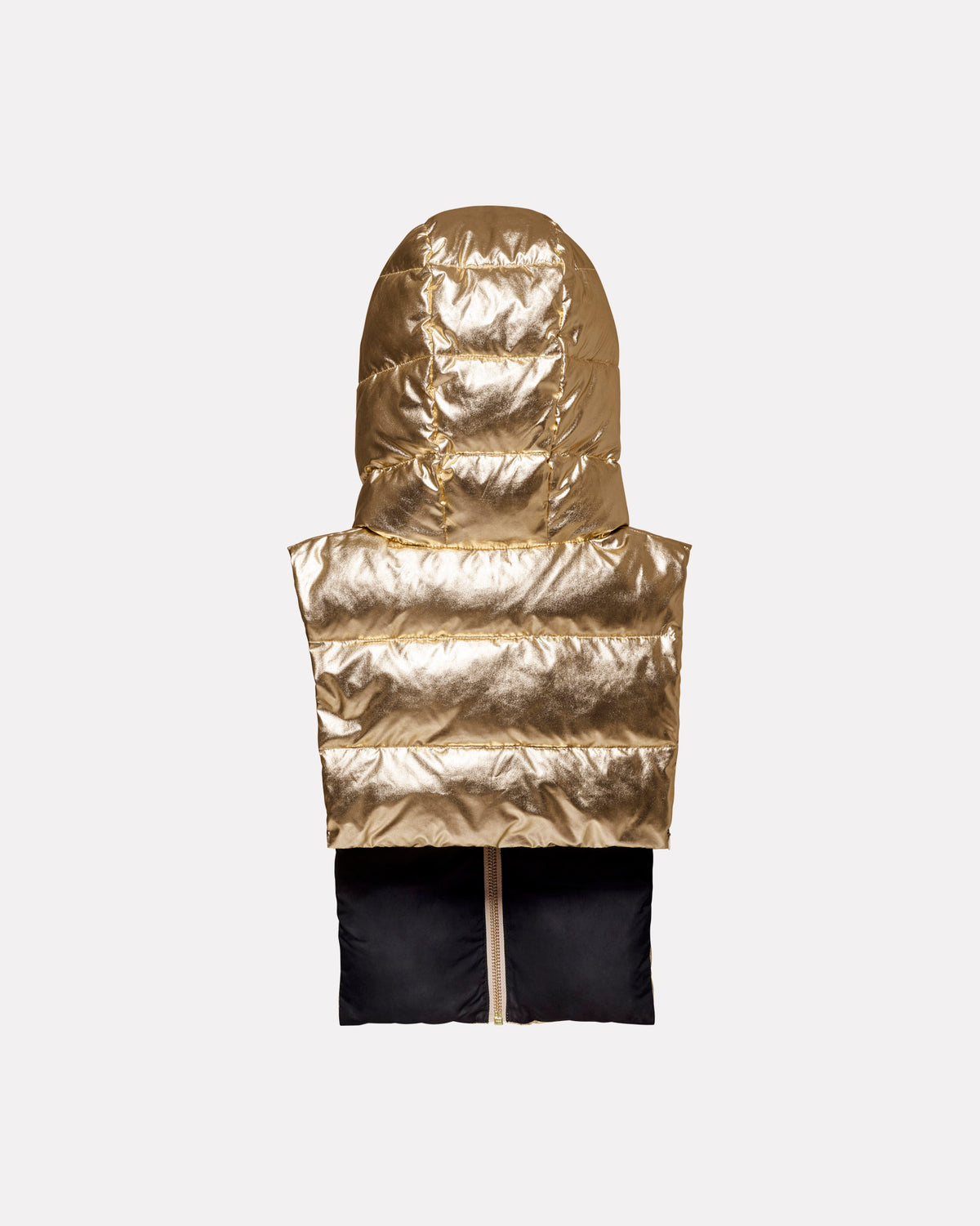 Gold & Black Reversible Pull on Hood