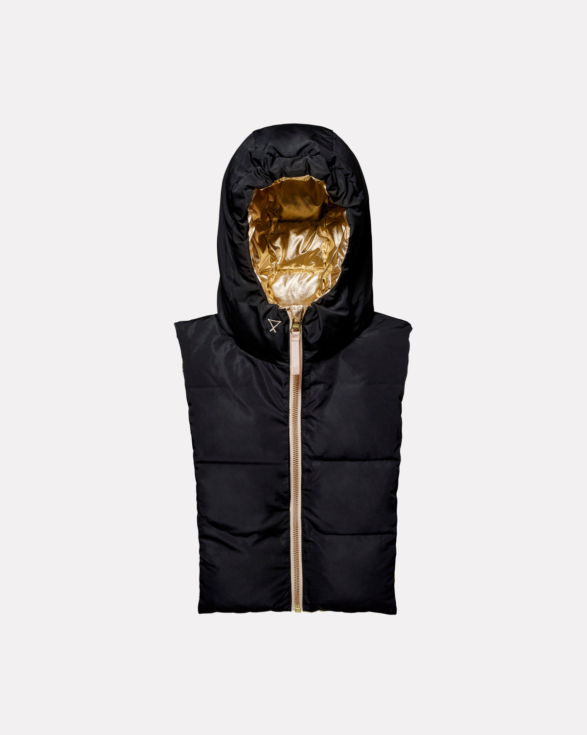 Gold & Black Reversible Pull on Hood
