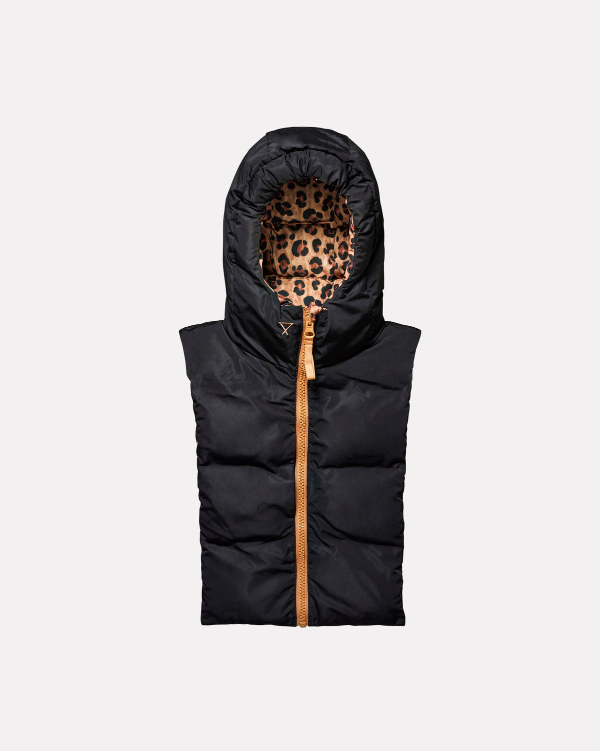 Leopard & Black Reversible Pull On Hood