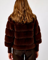 Coffee Roast Feline Faux Fur Jacket