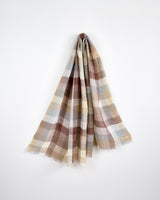 Natural Check Florence 100% Linen Scarf