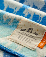 Baa Blue Stripes Fluffy Sheep Baby Blanket