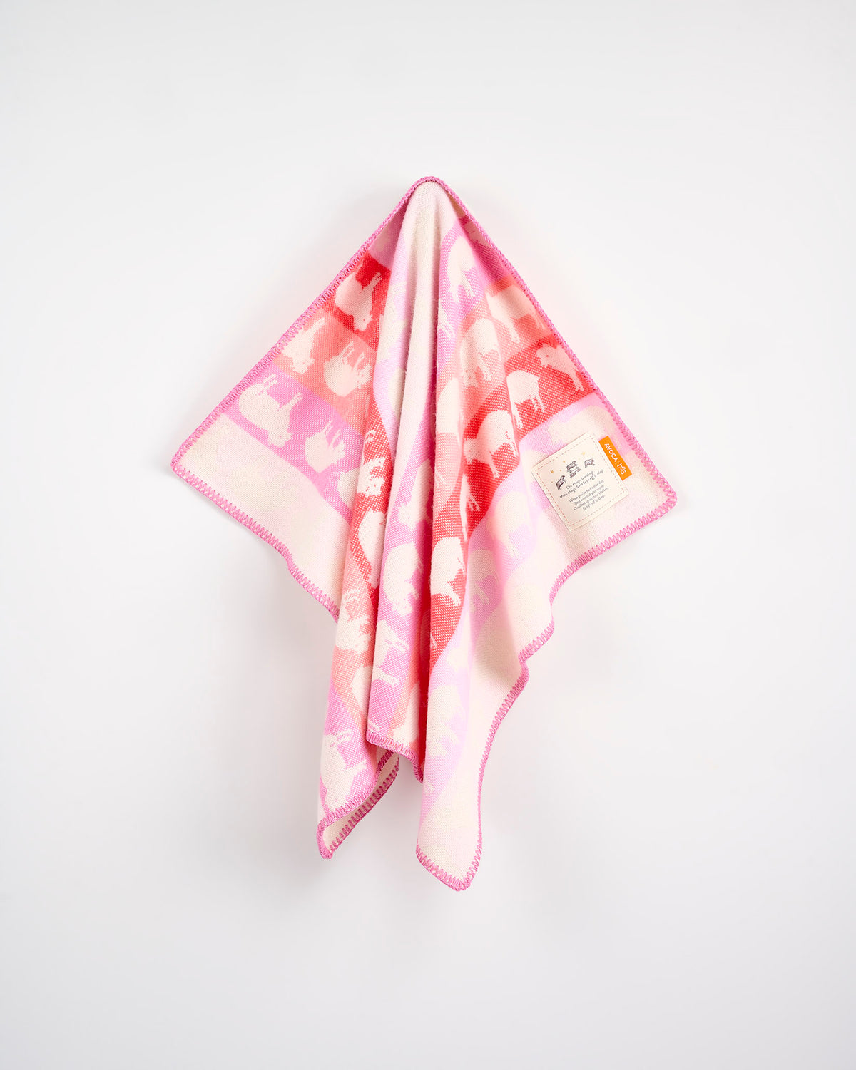 Baa Blush Stripes Fluffy Sheep Baby Blanket