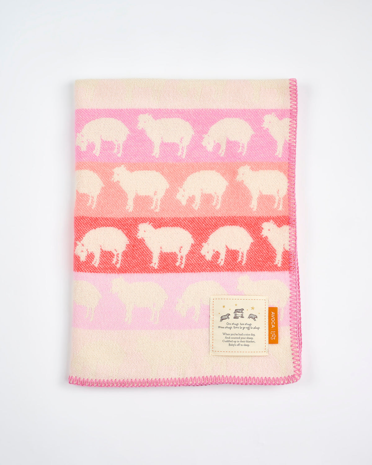 Baa Blush Stripes Fluffy Sheep Baby Blanket
