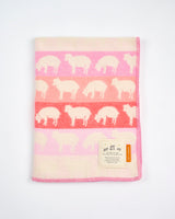 Baa Blush Stripes Fluffy Sheep Baby Blanket