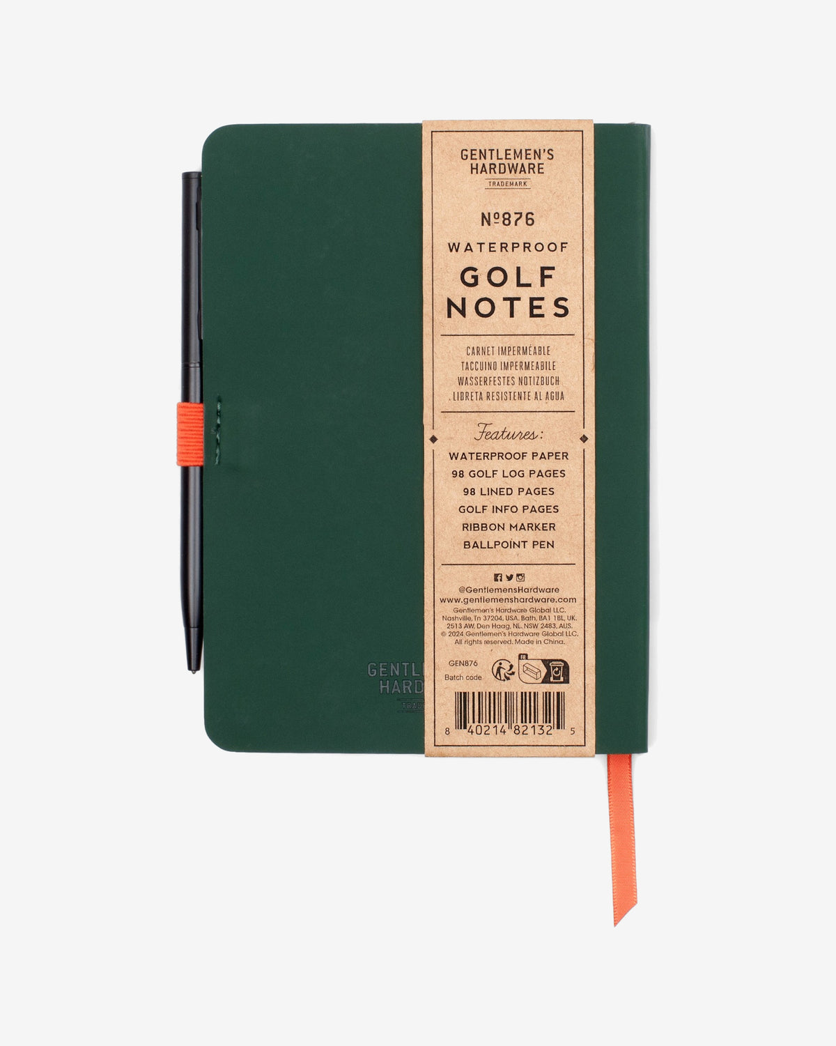 Waterproof Golf Notes Notebook & Pen