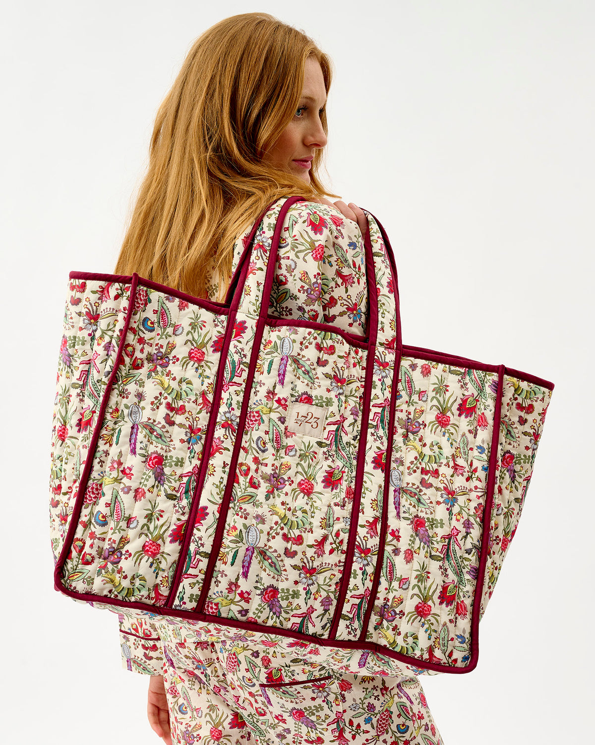 Ivory Forest Friends Quilted Cotton Tote Bag