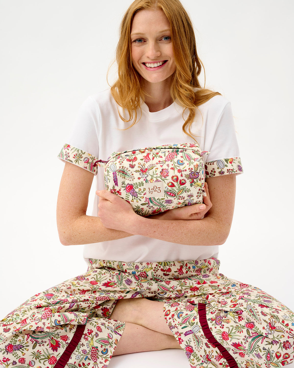 Ivory Forest Friends Quilted Cotton Make-Up Bag