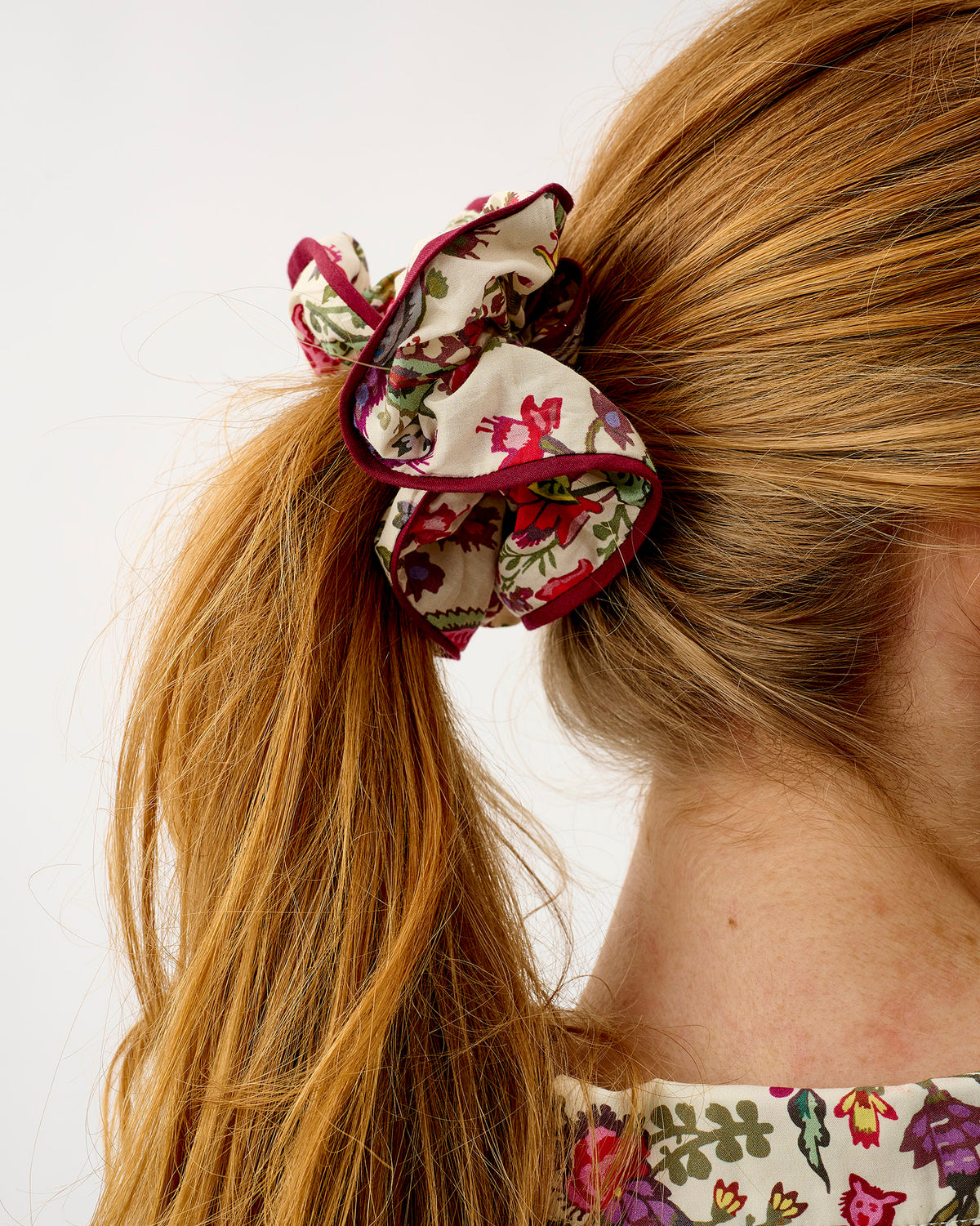 Ivory Forest Friends Cotton Hair Scrunchie