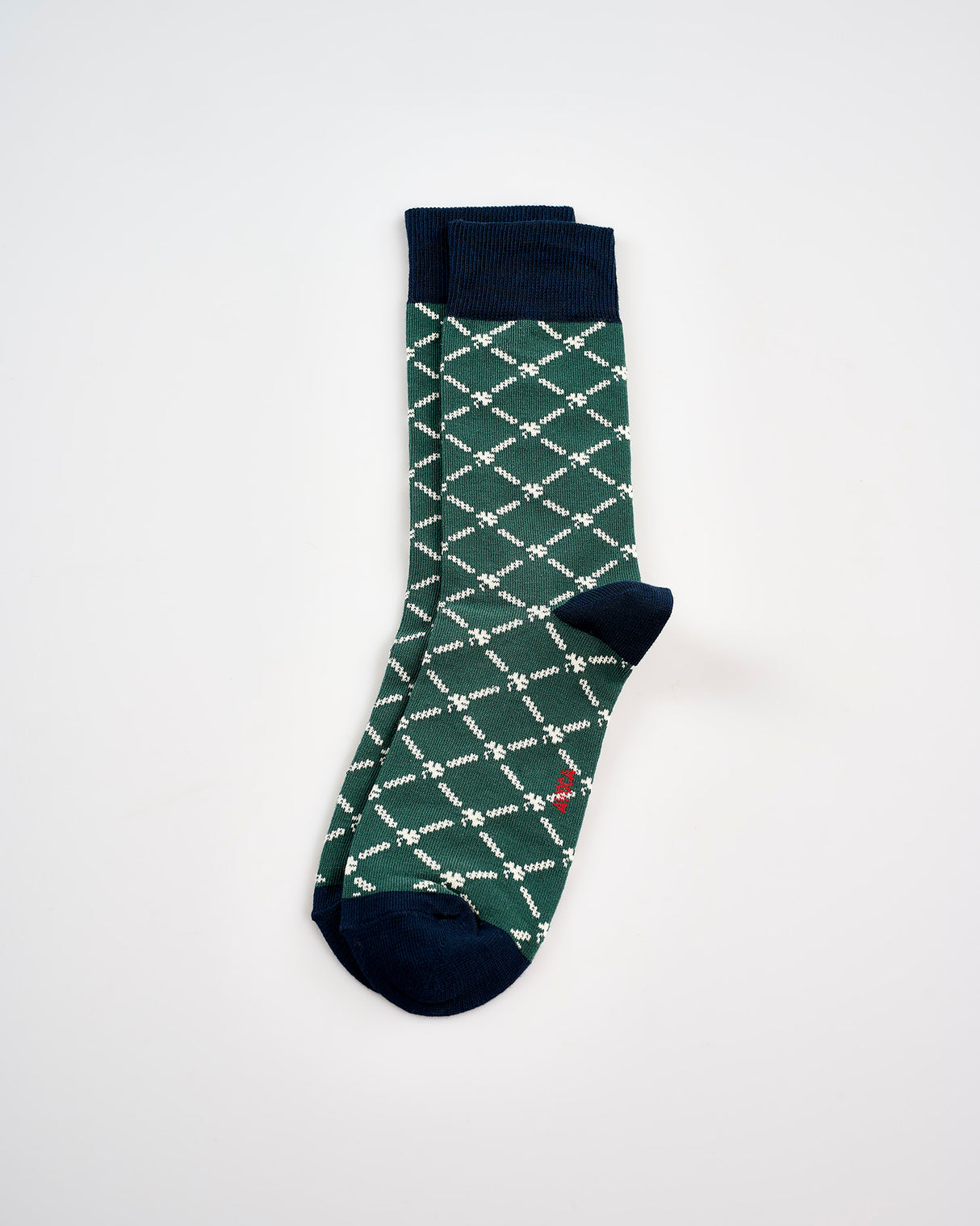 Green & Navy Shamrock Socks